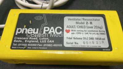 Pneupac Volumetric Transport Ventilator / Resuscitator Model 2-R - 3