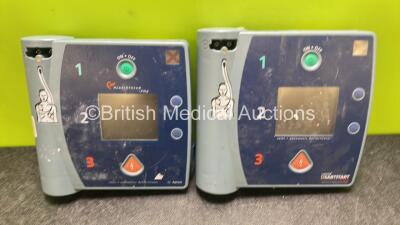 Job Lot Including 1 x Laerdal Heartstart FR2 Defibrillator and 1 x Agilent Heartstart FR2 Defibrillator with 2 x Philips M3863A Batteries (Both with No Power) - 2