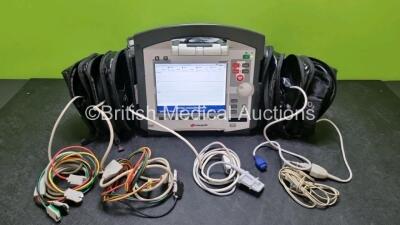 GS Corpuls3 Slim Defibrillator Ref : 04301 (Powers Up) with Corpuls Patient Box Ref : 04200 (Powers Up) with Pacer, Oximetry, ECG-D, ECG-M, CO2, CPR, NIBP and Printer Options, 4 and 6 Lead ECG Leads, SPO2 Finger Sensor, Hose, Paddle Lead, CO2 Cable, 3 x B