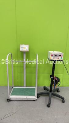 1 x Schuco Dual Electronic Tourniquet Model TR 5000 on Stand with Hoses and 1 x Marsden Stand on Scales *S/N 1377*