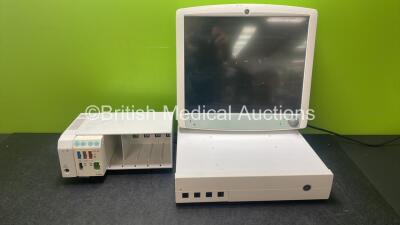 Job Lot Including 1 x GE D19KT Display, 1 x GE E-PRESTN-00 Module Including ECG, NIBP, Sp02, T1-T2 and P1-P2 Options, 1 x Module Rack and 1 x GE C1-CPU Carescape Monitor B850 *SN 6106996 / DTL351K1501*