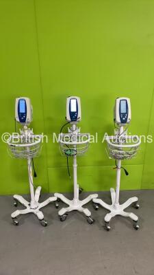 3 x Welch Allyn SPOT Vital Signs Monitor on Stands (All Power Up) *S/N 20120176 / 201513643 / 201103225*