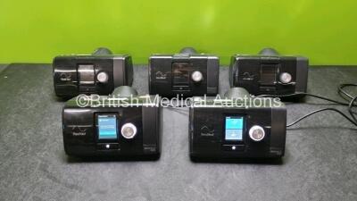 5 x ResMed Airsense 10 Elite CPAP Units (2 x No Power) with 2 x Power Supplies *AN 23365 / 32236 / 24047 / 29053 / 22476*