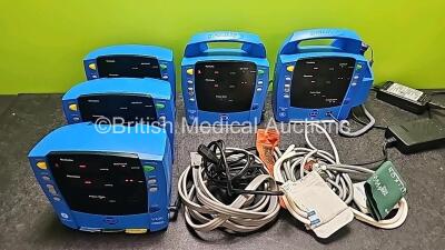 Job Lot Including 3 x GE Carescape V100 Dinamap (All Power Up), 1 x GE ProCare Auscultatory 100 (Powers Up and Damaged Casing - See Photo), 1 x GE ProCare 200 (Powers Up) with BP Hose and Cuffs and 3 x Power Supplies - 2