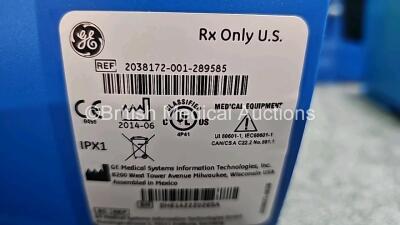 Job Lot Including 3 x GE Carescape V100 Dinamap (All Power Up), 1 x GE ProCare Auscultatory 100 (Powers Up and Damaged Casing - See Photo), 1 x GE ProCare 200 (Powers Up) with BP Hose and Cuffs and 3 x Power Supplies - 10