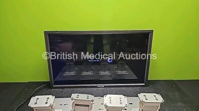 4 x E-Line Display Model - BDL3250EL/00 32 inch Philips Monitors (All Power Up, 1 in Photo - 4 in Total) with 4 x Monitor Mounts - 2