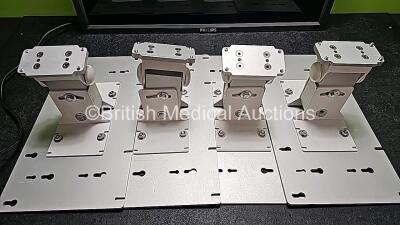 4 x E-Line Display Model - BDL3250EL/00 32 inch Philips Monitors (All Power Up, 1 in Photo - 4 in Total) with 4 x Monitor Mounts - 3