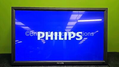 4 x E-Line Display Model - BDL3250EL/00 32 inch Philips Monitors (All Power Up, 1 in Photo - 4 in Total) with 4 x Monitor Mounts - 5