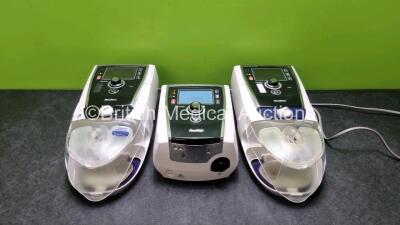 3 x ResMed Stellar 150 CPAP Units (1 x No Power, 1 x Draws Power) with 2 x ResMed H4i Humidifiers and 2 x Power Supply *SN 22182055998 / 22191459061 / 20141907546*