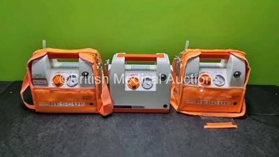 3 x Medel Group Quick Clear Rescue Ref 90818UK Suction Units (All Power Up) with 1 x Power Supply