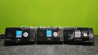 3 x ResMed AirSense 10 Autoset CPAP Units with 2 x Power Supplies (All Power Up,1 x Missing Humidifier Chamber and 1 x Missing Cover - See Photos) *SN 232027744504 / 23172950623 / 23211285654*