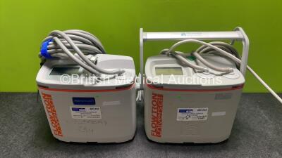 2 x Arjohuntleigh Flowtron Universal Pumps with Hoses (1 x Powers Up, 1 x Draws Power) *SN 1100019836 / 507042072*