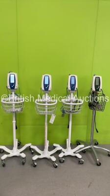 3 x Welch Allyn SPOT Vital Signs Monitors on Stands and 1 x Welch Allyn 420 Series Vital Signs Monitor on Stand (All Power Up) *S/N 201516775 / 201200949 / 201017404 / 2005006794*