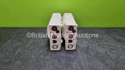 2 x Philips M3001A Modules Opt A01C06 Including ECG, SpO2, NBP, Press and Temp Options