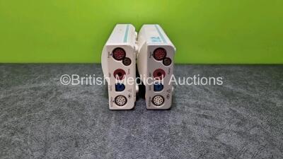 2 x Philips M3001A Modules Opt C06 Including ECG, SpO2, NBP, Press and Temp Options