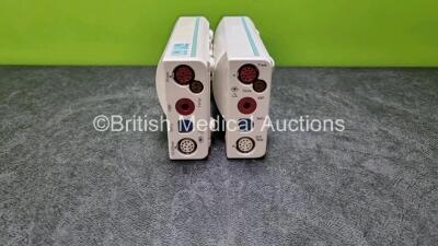 2 x Philips M3001A Modules Opt C18 / A01C12C06 Including ECG, SpO2, NBP, Press and Temp Options