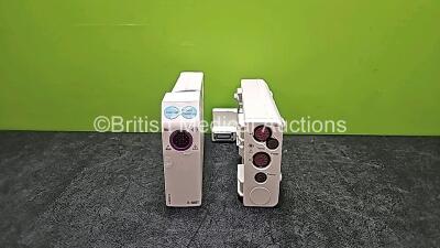 1 x Philips M3012A Module Including Press,Temp,Press and Temp Options and 1 x GE E-NMT-00 Module (Damaged Casing - See Photos) *SN DE45280720 / 6371073*