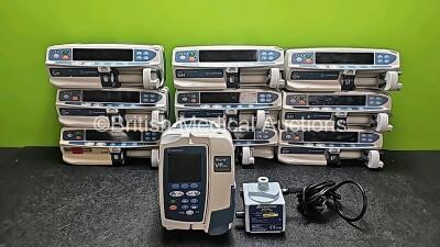 1 x CareFusion Alaris Asena MKIII (1 x Draws Power and Broken Casing - See Photo), 2 x CareFusion Alaris Guardrails Plus CC Syringe Pumps (1 x Powers Up and 1 x Damaged - See Photo), 6 x Carefusion Alaris Guardrails GH Syringe Pumps (5 x Power Up and 1 x 