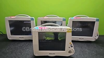 Job Lot Including 3 x Philips IntelliVue MP50 Anesthesia Monitors (All Power Up and 3 x Cracked Casing - See Photos) and 1 x Philips IntelliVue MP30 Patient Monitor (Powers Up and Cracked Casing - See Photo) *SN DE72872636 / DE82077764 / DE82081383 / DE82