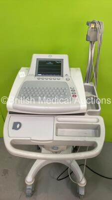 GE MAC3500 ECG Machine on Stand with 10 Lead ECG Leads (Powers Up)