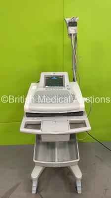 GE MAC3500 ECG Machine on Stand with 10 Lead ECG Leads (Powers Up)