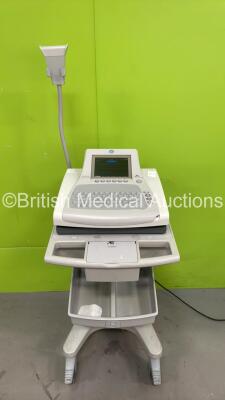 GE MAC3500 ECG Machine on Stand (Powers Up - Damage to Casing - See PIctures)