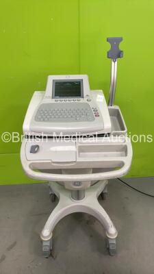 GE MAC3500 ECG Machine on Stand (Powers Up - Damage to Casing - See PIctures)