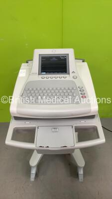 GE MAC3500 ECG Machine on Stand (Powers Up - Damage to Casing - See PIctures)