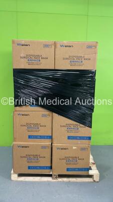 Pallet of 16 x Boxes of Surgical Face Masks - 2000 Per Box