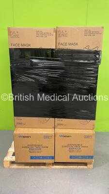 Pallet of 16 x Boxes of Surgical Face Masks - 2000 Per Box