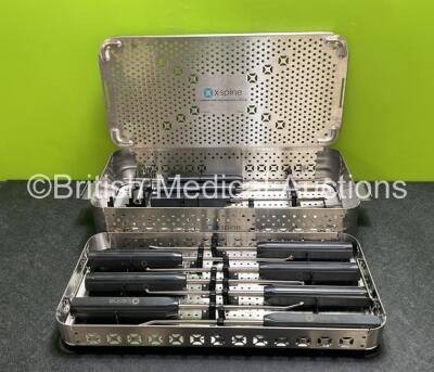 X-Spine Lumbar Disk Preparation Surgical Instrument System Including Shavers and Curettes in Tray *Incomplete*