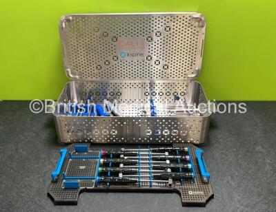 X-Spine CaliX Cervical Interbody Spacer Surgical Instrument Set Including Rasps, Inserters and Mallet in Tray *Incomplete*