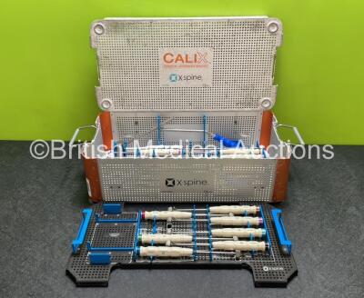 X-Spine CaliX Cervical Interbody Spacer Surgical Instrument Set Including Rasps and Inserter Guides in Tray *Incomplete*