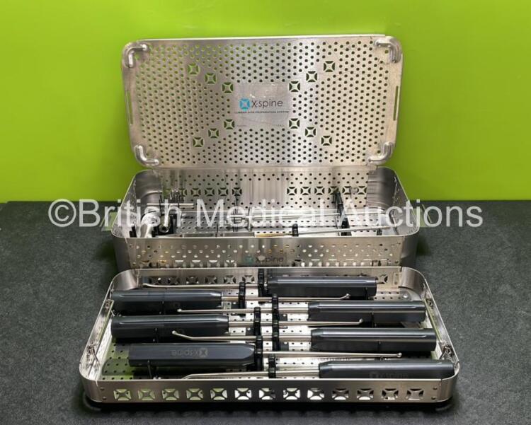 X-Spine Lumbar Disk Preparation Surgical Instrument System Including Shavers and Curettes in Tray *Incomplete*