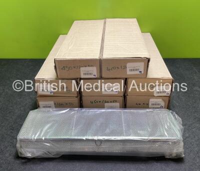 8 x Surgical Instrument Boxes / Baskets with Lids (450 x 120 x 50mm) *Like New*