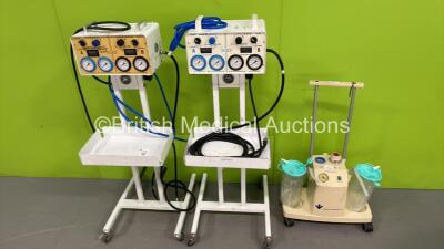 2 x Anetic Aid APT MK3 Tourniquets on Stands with Hoses and 1 x Therapy Equipment Ltd Suction Unit (Powers Up)