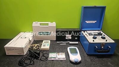 Mixed Lot Including 1 x B Braun Stimuplex HNS 11 (Powers Up), 1 x Unknown RS Instrument in Case, 1 x Bio Tek RF302 Electrosurgery Analyzer and 1 x Roche CoaguChek XS Plus Meter *SN 36251 / 59580 / UQ0104801 / NA*