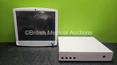 Job Lot Including 1 x GE D19KT Display (Slight Loose Upper Front Panel - See Photo) and 1 x GE C1-CPU Carescape B850 Monitor *SN SED130678820GA / DTK51134628*