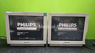 2 x Philips IntelliVue M8007A MP70 Touch Screen Patient Monitors Software Revision L.01.21 / K.21.61 (Both Power Up and 1 x Missing Casings - See Photos)