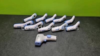 Job Lot Including 10 x Berrcom JXB-182 Non Contact Infrared Thermometers (3 x with Missing Casing - See Photo) and 1 x Jumper JPD-FR202 Infrared Thermometer