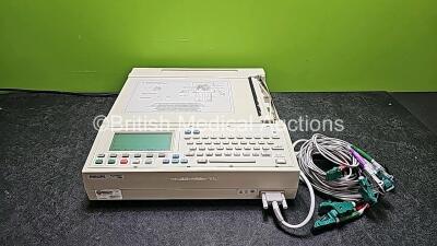 Philips PageWriter 300pi ECG Machine with 10 Lead ECG Leads (Powers Up, Missing and Cracked Casing - See Photos)