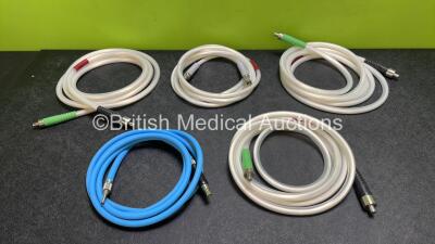 Job Lot Including 4 x Stryker Fibre Optic Light Source Cables and 1 x Unknown Light Source Cable