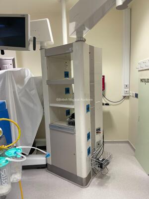 GE NuBoom Surgical System with Tower, Monitors, Theatre Light and Arms