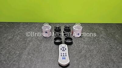 2 x Carl Zeiss 10X Surgical Eyepieces 5559467 Magnetic OPMI Microscope with 1 x Carl Zeiss Remote Controller