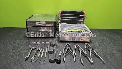 Job Lot Including Various Surgical Instruments and 12 x Empty Surgical Instrument Cases (All Damaged)