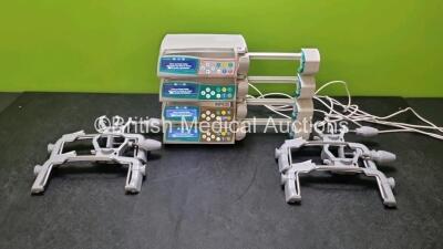 4 x B.Braun Perfusor Space Syringe Pumps (All Power Up) with 4 x Pole Clamps and 4 x Power Supplies *SN 386984 / 387111 / 387103 / 376370*