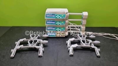 4 x B.Braun Perfusor Space Syringe Pumps (All Power Up) with 4 x Pole Clamps and 4 x Power Supplies *SN 387075 / 375244 / 386849 / 385941*