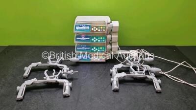 4 x B.Braun Perfusor Space Syringe Pumps (All Power Up) with 4 x Pole Clamps and 4 x Power Supplies *SN 376386 / 375126 / 375418 / 375369*