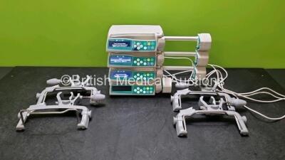 4 x B.Braun Perfusor Space Syringe Pumps (All Power Up) with 4 x Pole Clamps and 4 x Power Supplies *SN 867062 / 367934 / 386904 / 387126*