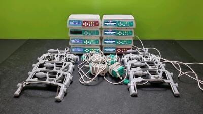 8 x B.Braun Infusomat Space Infusion Pumps (All Power Up) with 8 x Pole Clamps and 8 x Power Supplies (4 x Untested Power Supplies) *SN 457537 / 457512 / 457946 / 457690 / 458087 / 457547 / 457496 / 457968*